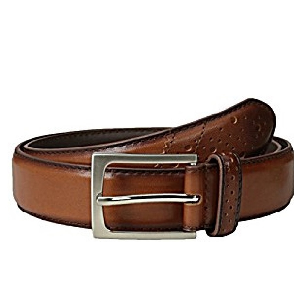 NWT Florsheim Mens Leather Belt 36 Saddle Tan